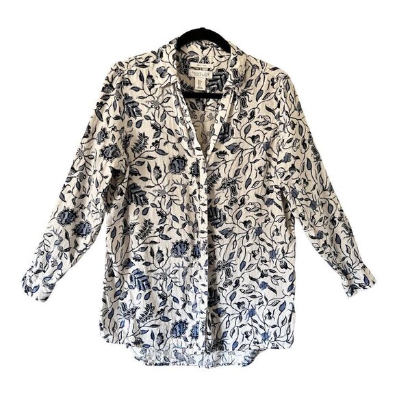 Rachel Zoe 100% Linen Button Down Shirt Size Small - Picture 1 of 8